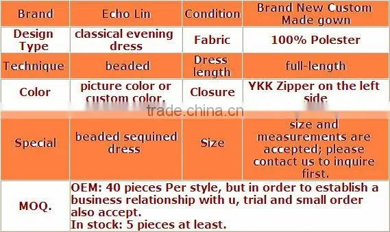 2012 elegant evening dress on sale mature sequins beaded long evening dresses Echo Lin 7257
