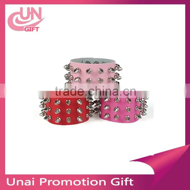 Punk style round rivets bracelets cuff wide leather bracelet fashion jewellery gift