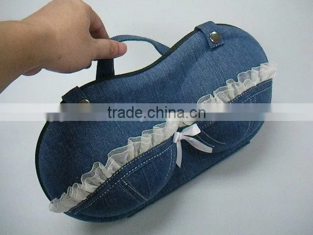 GC-Fashion Good shaped denim fabric custom eva Bra bag for lady