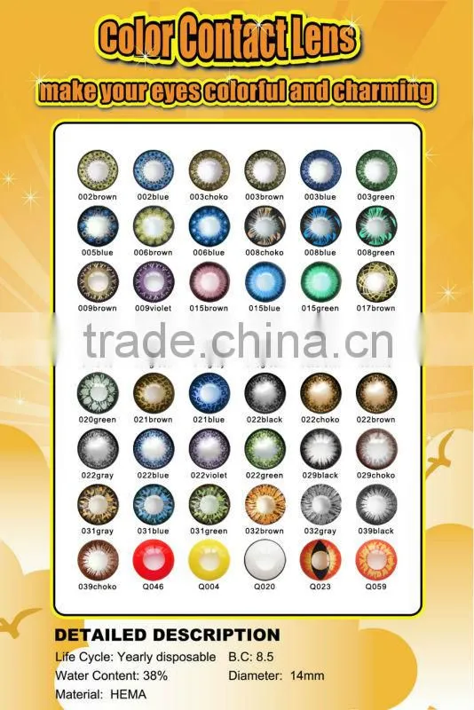 Eye catching deep black eyes color contact lens M003/appealing and soft tinted contact lens/wholesale price comfort lenses