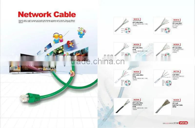 VCOM Brand UTP Cat6 305m 250MHz Network Cable