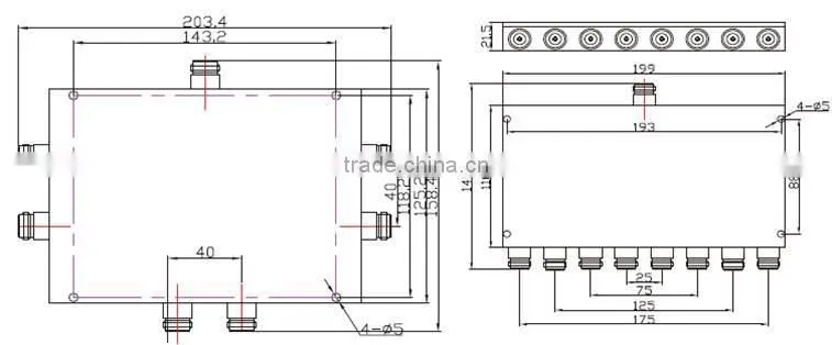 power splitter/divider(800-2500/800-2700/698-2700MHz, 50W, IN-F, 2/3/4 ways)
