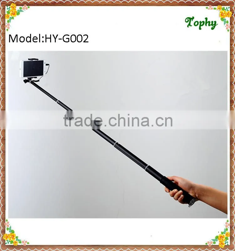 2015 New High-quality Aluminium Alloy Extendable Hand Held Foldable Selfie Stick/Monopod Selfie Stick/Cable Selfie Stick