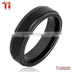 Fashion tungsten carbide wedding band rings inlay steel accessory