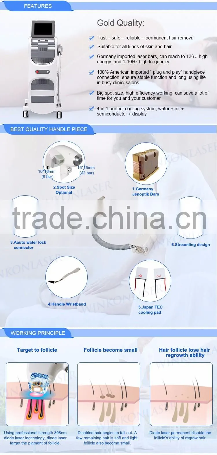 mini ipl hair removal machine 808nm diode laser system with 100% good reputation