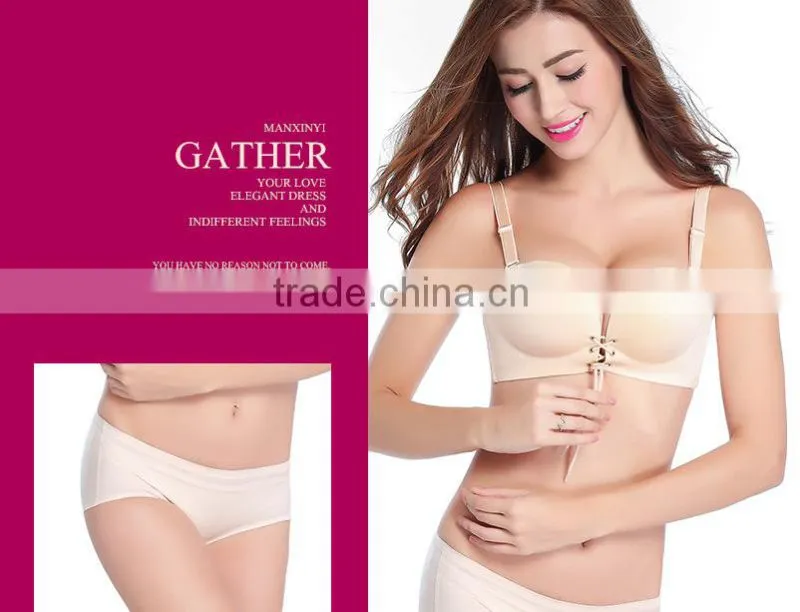 push up self-adhesive cloth silicone bra ladies sexy panty and bra sets