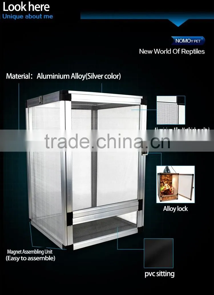 Nomo aluminum alloy mesh reptile terrarium with pvc bottom