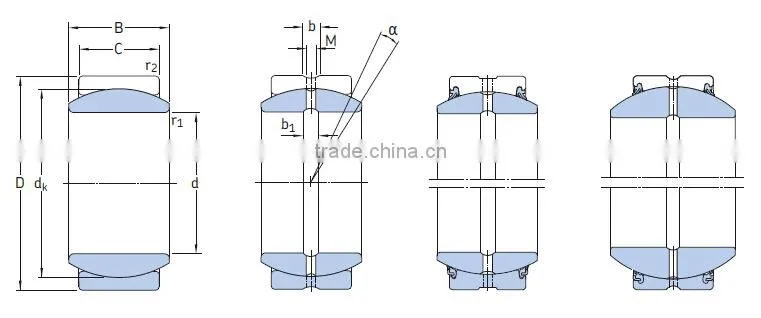 GEH100ES2RS two way clutch self aligning ball bearing
