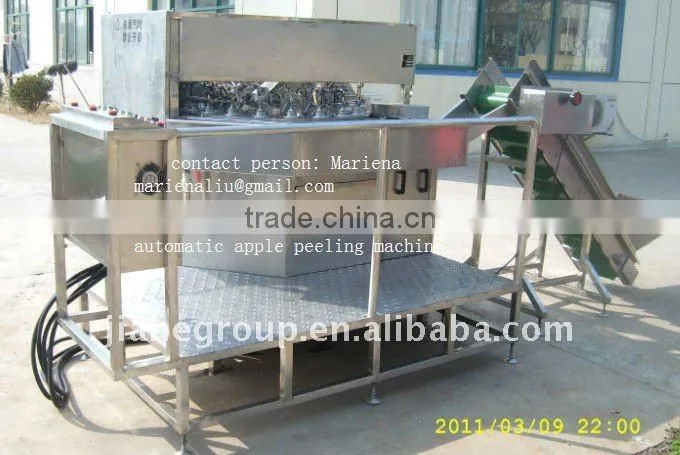 Apple peeling & core-removing & slice cutting combined machine
