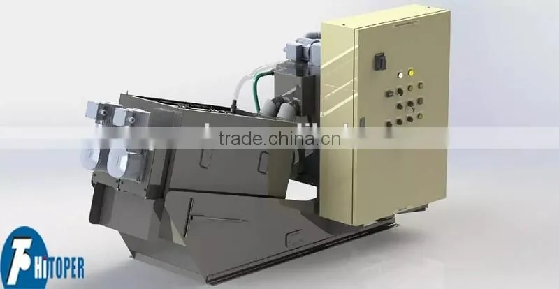 24 hours continuous work screw filter press for activated sludge deewatering