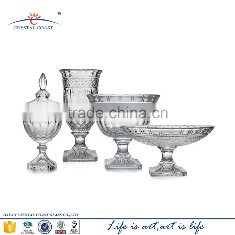 Clear Square glass vases wholesale with glass stand