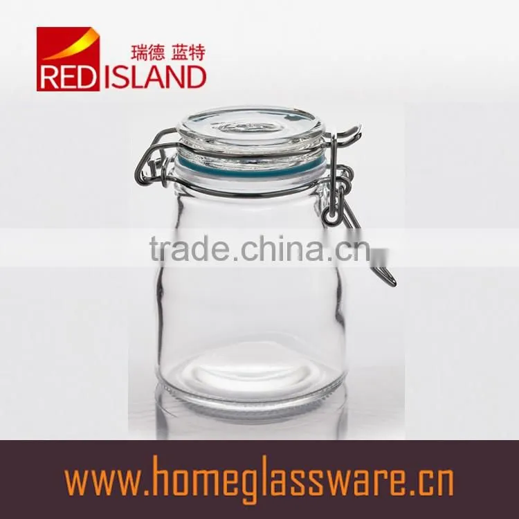 40ml clear glass storage jar with clip top