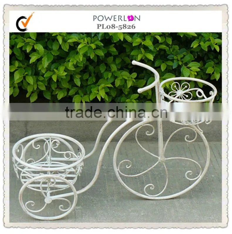 Garden decorative wrought iron bicycle flower pot stands