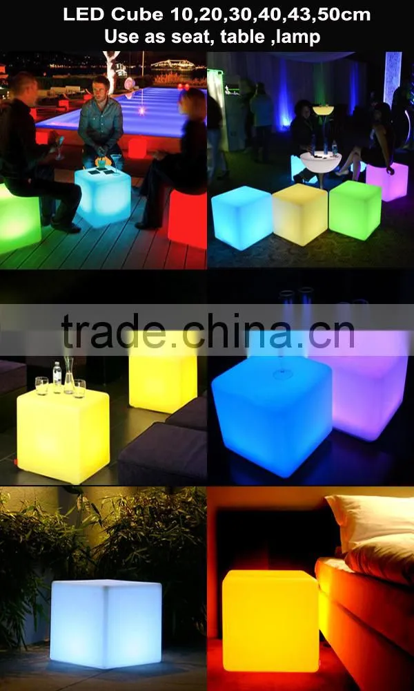 Glowing light cube seat/ Led cube seat lighting/ illuminated led cube lamp