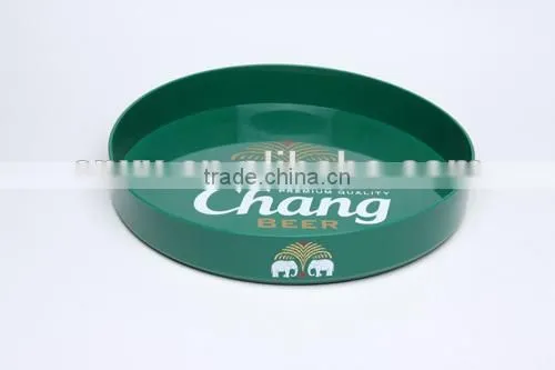 PS/ABS Dia 33.2cm Plastic round snack barware serving drinking tray