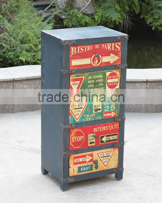 antique blue wooden Cabinet with drawers new products of 2014
