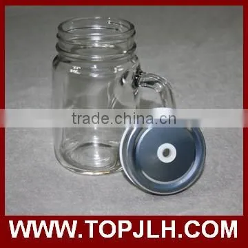 China professional logo printed sublimation Glass cup Mason Jars
