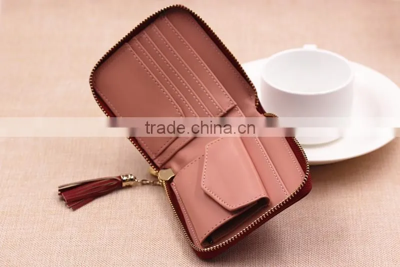 Custom High-Quality Multi-color Leather Woman Zip Wallet