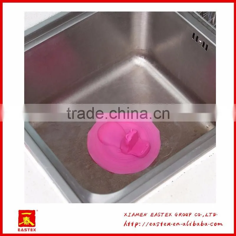 Cute hippo design silica gel deodorant cover for floor drain