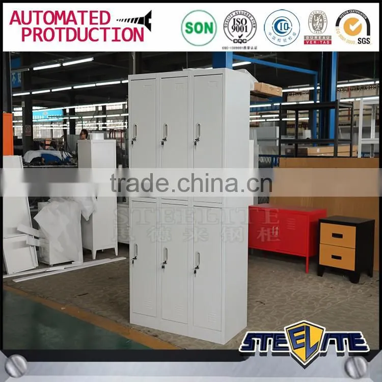 Cheap staff lockers steel clothing cabinet 6 door metal locker