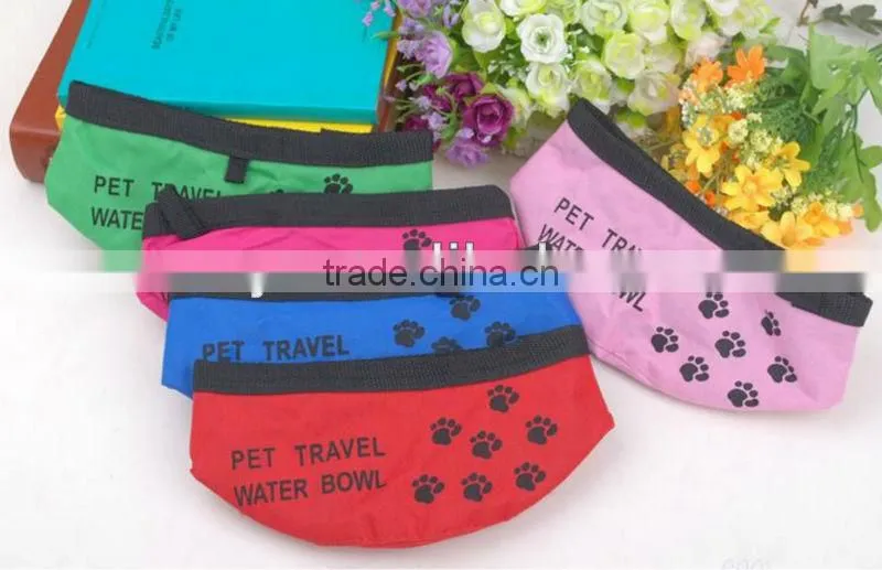 Folding Waterproof Nylon Pet Travel water Bowl