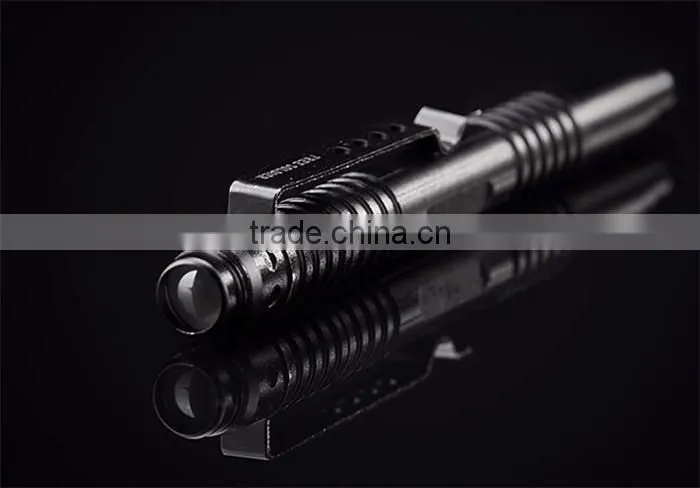 Self defense device in a tactical protecting pen and anti-theft device with anodizing treatment
