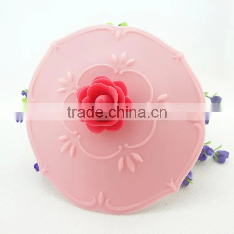 Cute Rose Silicone Watertight Cup/Mug Lid Cover