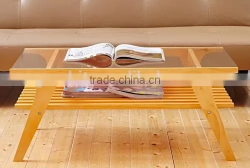 Home furniture tempered glass top living room high quality wood table