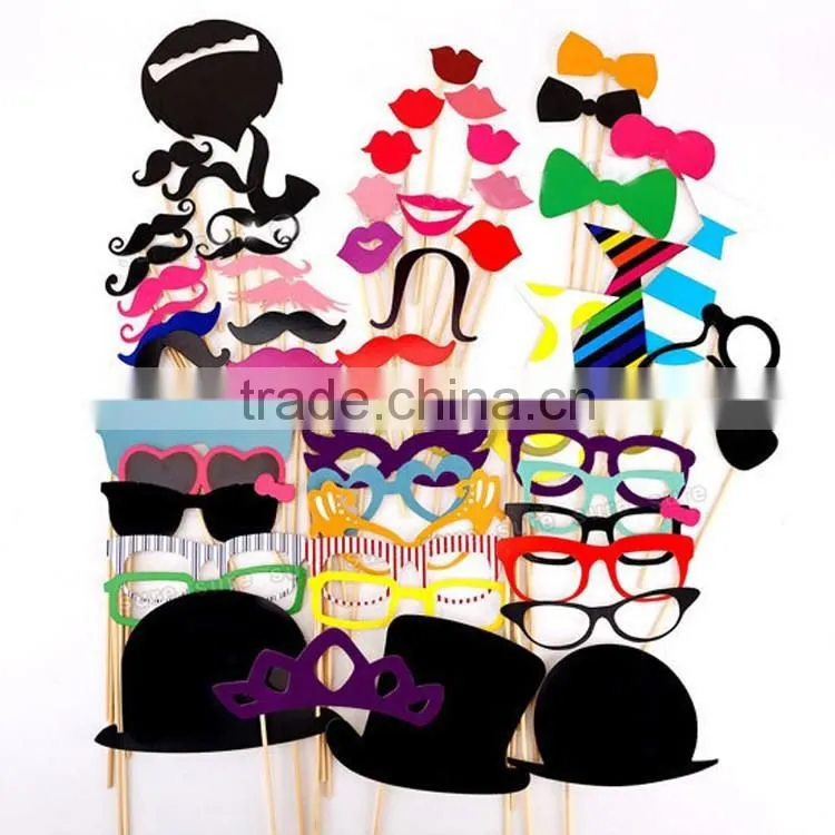 Newest DIY 58pcs Photo Props Wedding Christmas Decoration Photo Booth Props Fun Party Favor