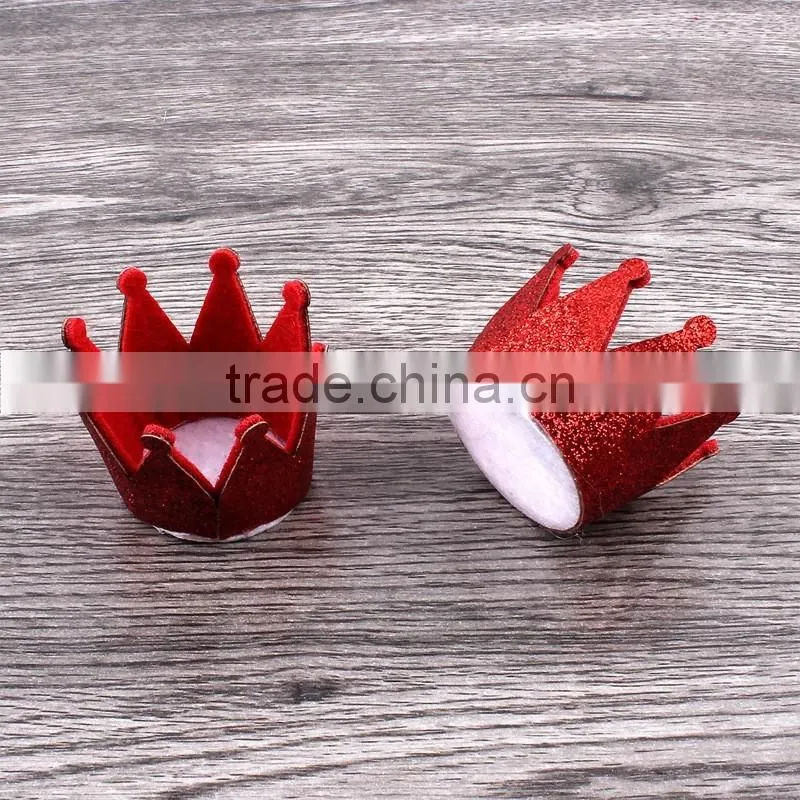 fabric lace flower crown with glitter clip for kids hair accessories