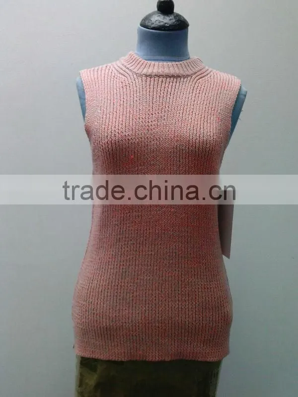 high fashion women's round neck vest sweater