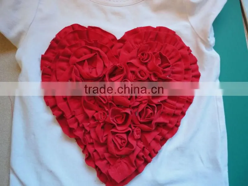 Ruffle Heart Shirt and skirt mini TuTu dresses clothing sets