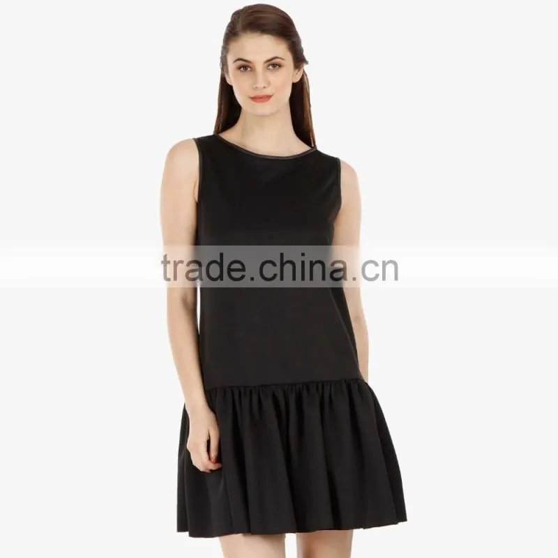 black easy casual women summer dress custom made