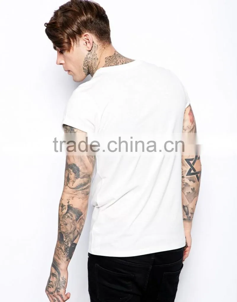 Custom top tee white t-shirts pocket