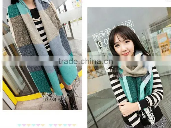 1pc Different color choice super long colorful winter warm knitting stitching scarf,shawl