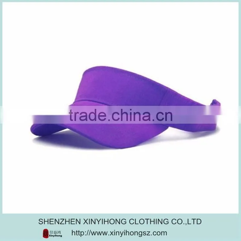 wholesale high quality 100% cotton contrast color golf sports visors for lady