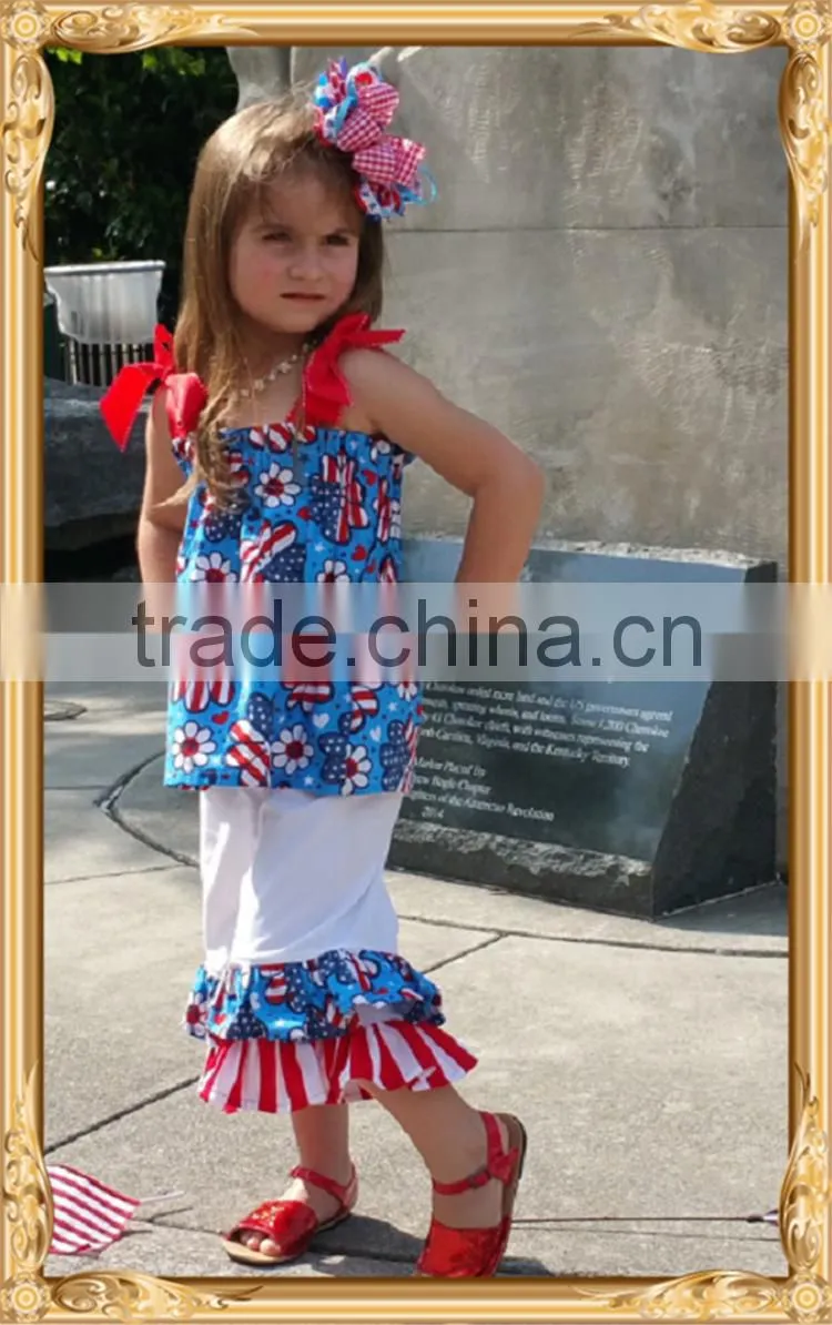 4th of july outfit chevron conice baby girls clothing cheap wholesale ruffle clothing
