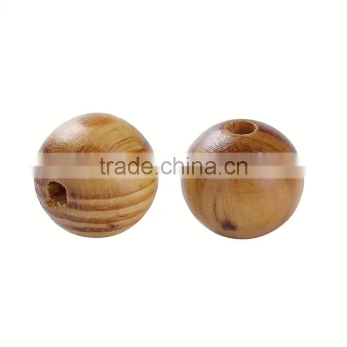 Low Price Brown Stripe Pattern Pine Wood Spacer Beads