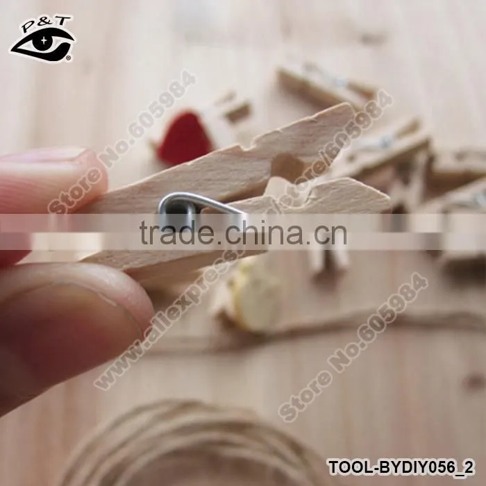 3.0 CM decorative mini paper wooden craft clips for paper book family photos