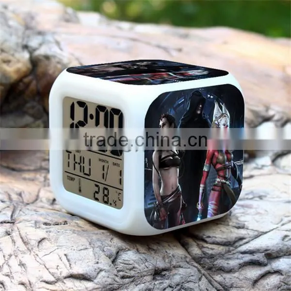 Super Hot Selling LED Digital Clock Clock for Kids gift ,promotion 7 Colors Changing colorful Alarm Clock