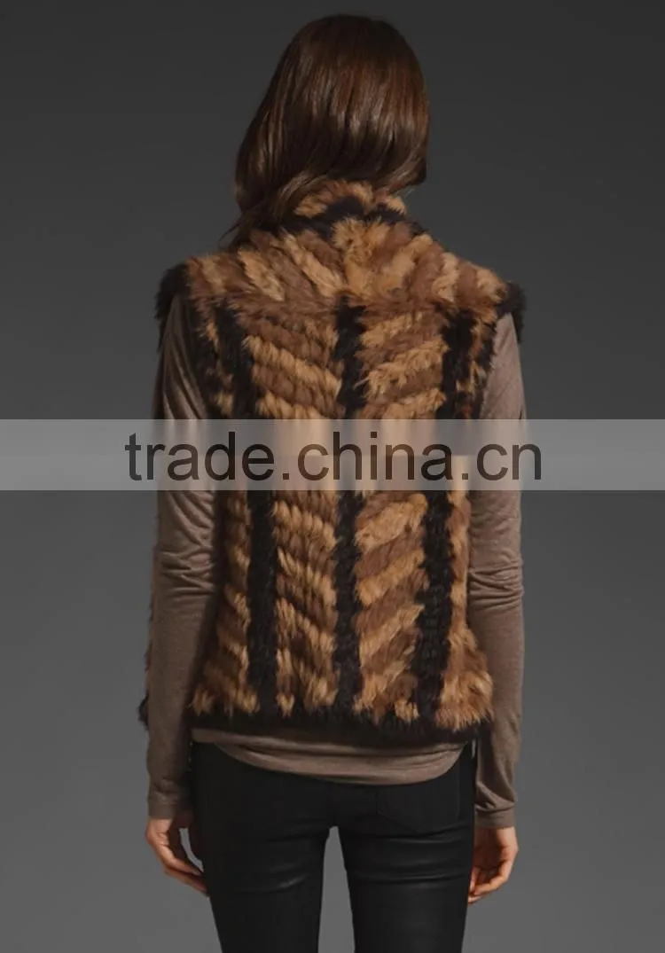 China Factory Wholesale YR570 Wholesale and Retail China Supply Hand Knit Rabbit Fur Wear Vests