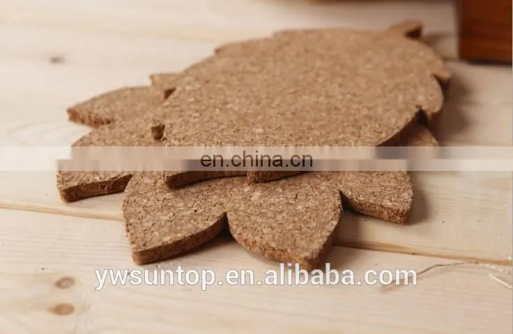 Leaf Design Cork Coaster wooden craft Home Decorations 2styles