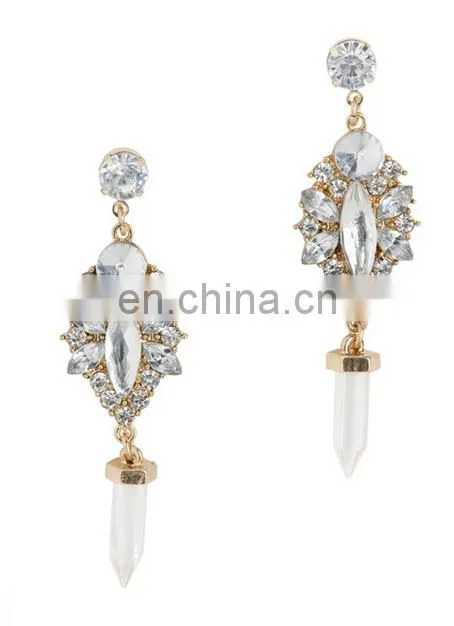 Brenda Raw Crystal Drop Earrings Crystal Point Earrings
