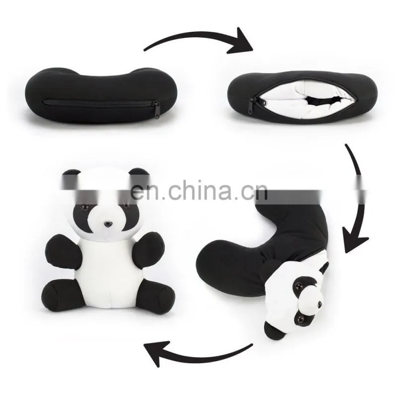 2016 Hot Sell 2 in 1 Plush Animal Shaped Travel neck pillow