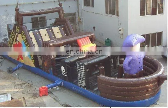pirate ship inflatable obstacle game ,commercial inflatable obstacle course