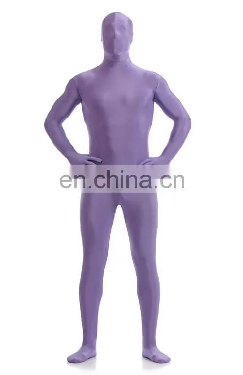 Unisex Full Body Purple Sport Spandex Lycra Zentai Costume Morph Suits Large