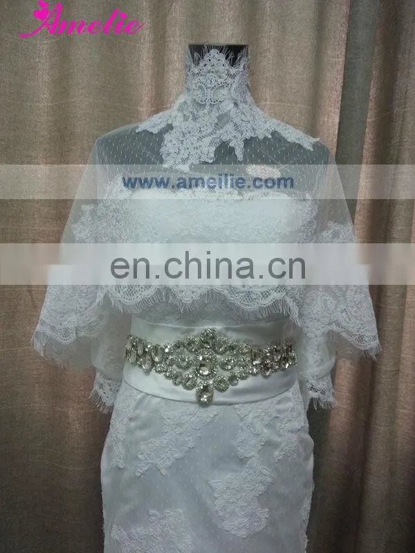 AC1036 A Line Lace Appliqued Wedding Dress