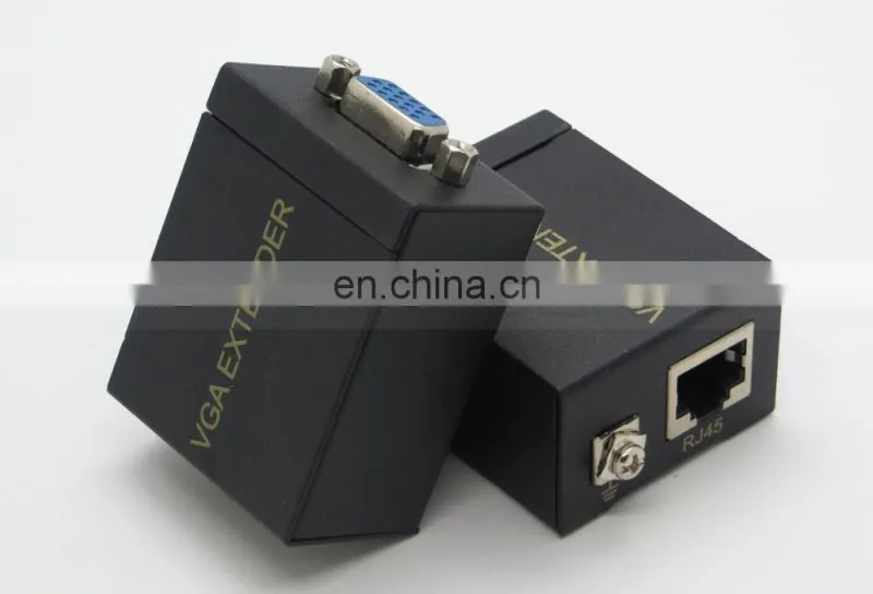 60M VGA Extender Repeater Adapter over Single RJ45 Cat 5e Cat6 Network Cable Support 1080P Full 3D 1 Transmitter + 1 Receiver
