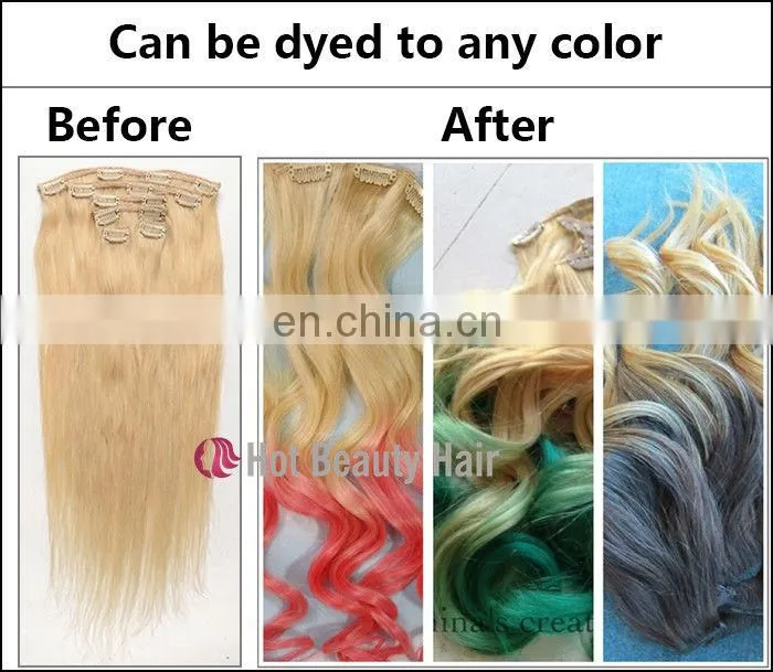 Clip On Hair Pieces Clip In Colored Hair Extensions Natural Russian Hair