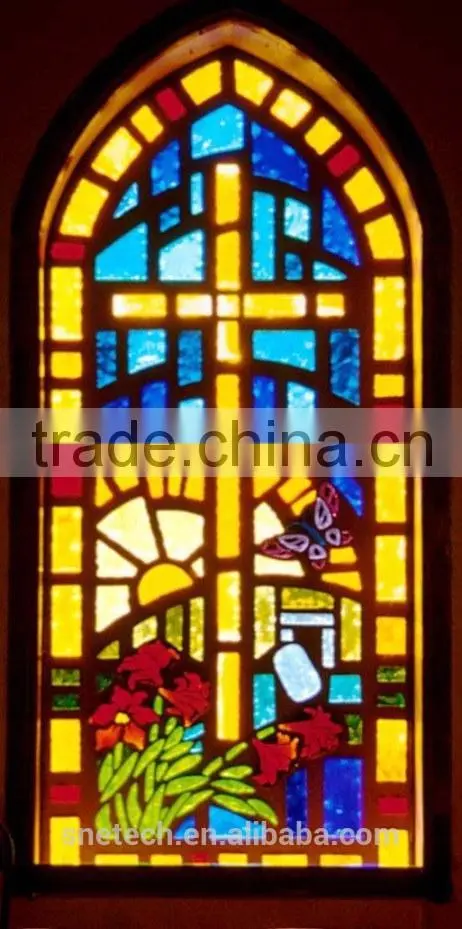 stained church figures window glass for interior or exterior decoration